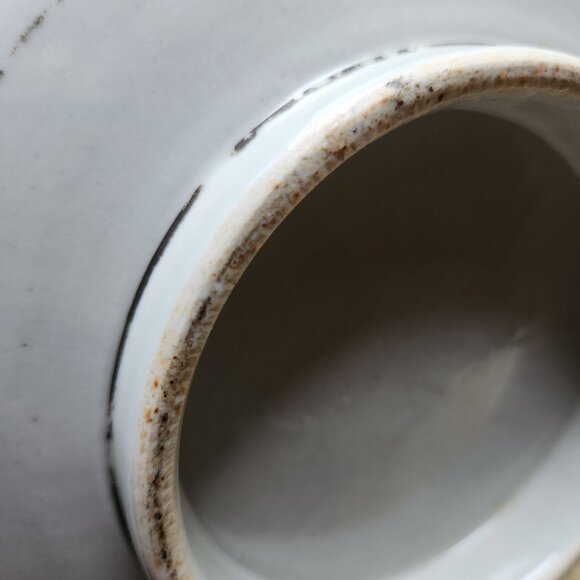 Chinese Famille Noir Porcelain Serving Bowl Birds of Paradise Flower Yellow Trim - Picture 6 of 10